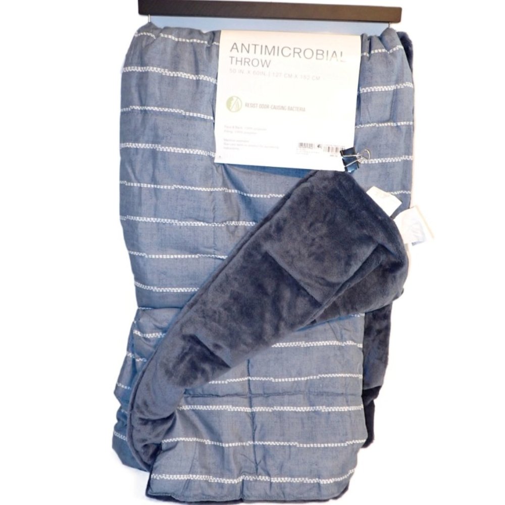 CLEAN SPACES ANTIMICROBIAL THROW DOUBLE SIDED, PRINT TO PLUSH 50X60